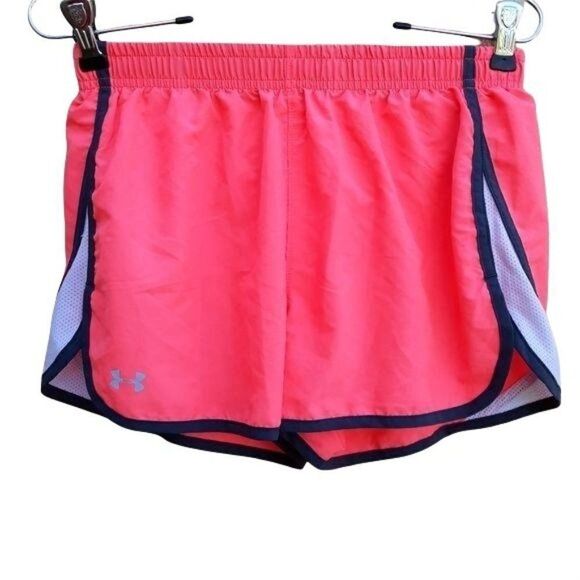 Under Armour Shorts Retro 80's Neon Pink Coupe Semi Ajustee Heatgear Liner Sz S - Picture 1 of 7